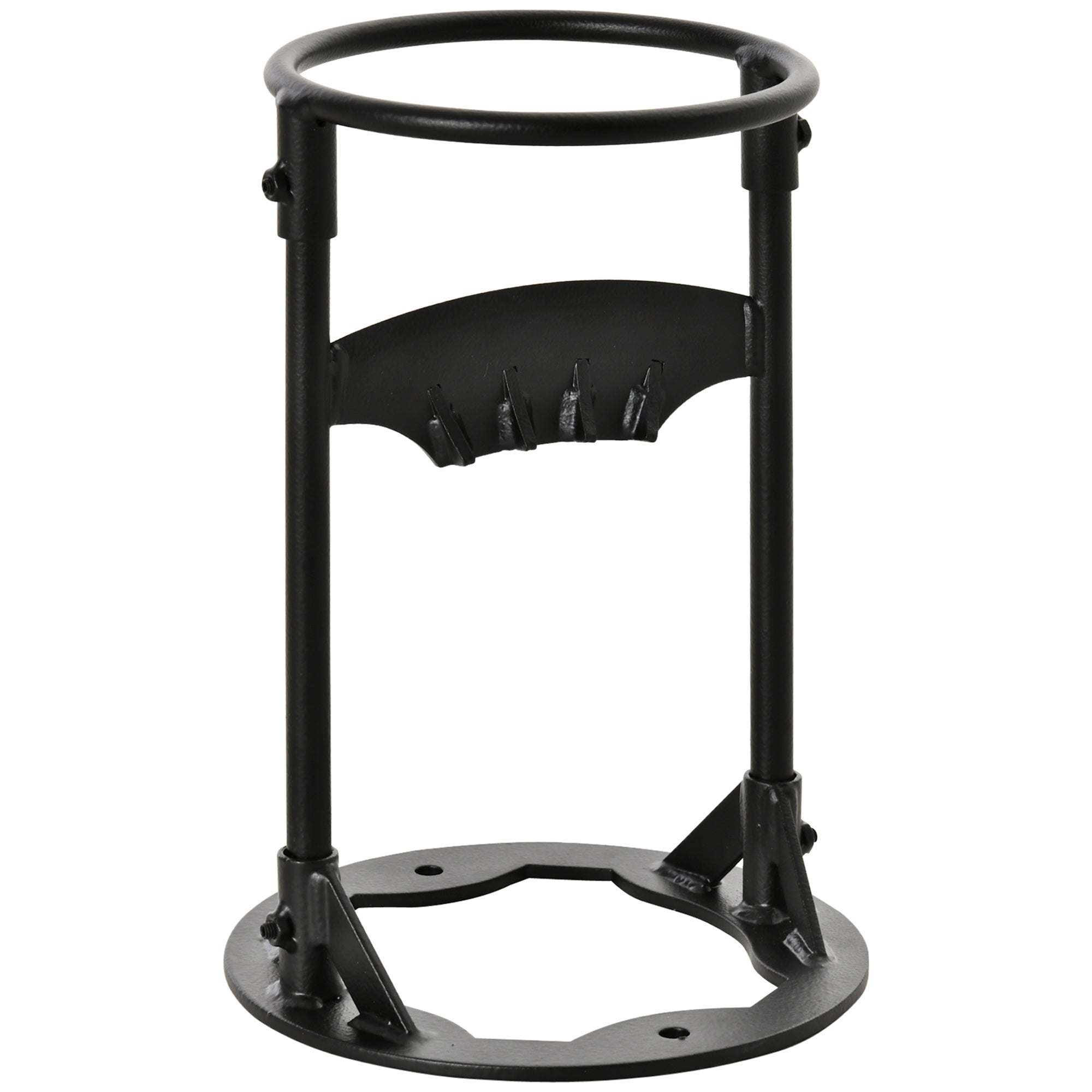 Firewood Kindling Splitter Stand With Hand Guard, Wood Splitter, Carbon Steel Manual Wood Cracker, Log Wedge Cutter, Single Blade, Black, 8.75" Dia X 12.25" H Black Steel