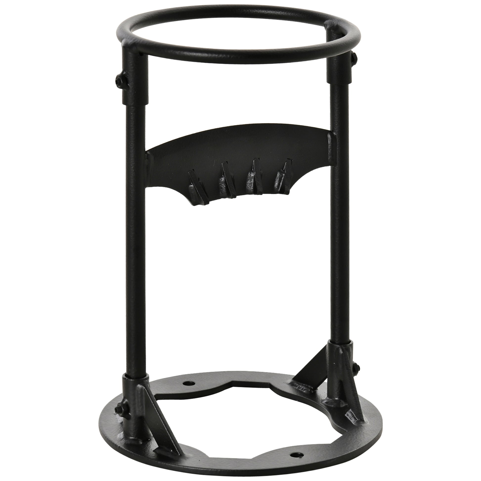 Firewood Kindling Splitter Stand With Hand Guard, Wood Splitter, Carbon Steel Manual Wood Cracker, Log Wedge Cutter, Single Blade, Black, 8.75" Dia X 12.25" H Black Steel
