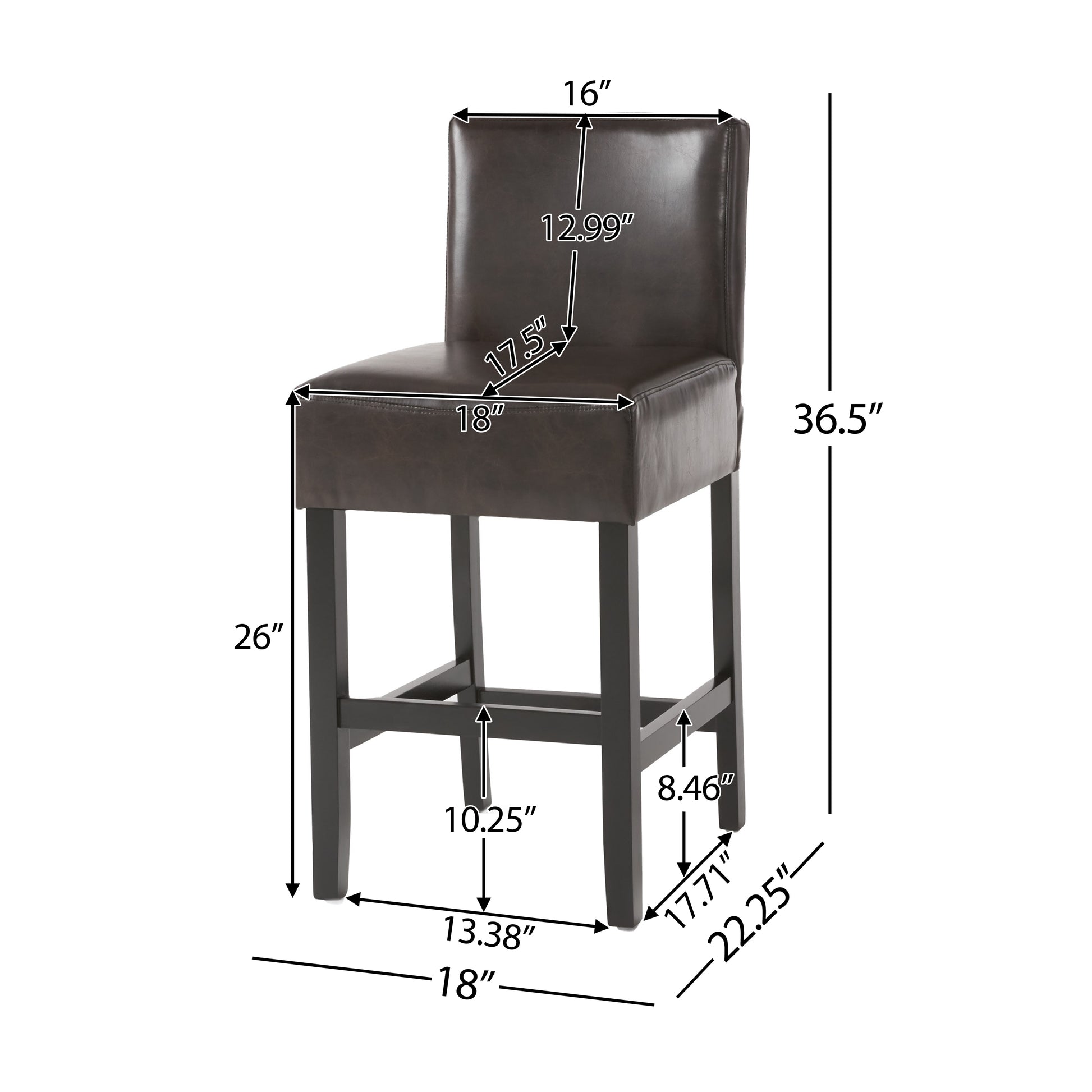 Zuma Kd Counter Stool Brown Leather