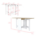 Folding Dining Table Evart, Living Room, White Macadamia Multicolor Particle Board Engineered Wood