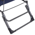 Tanning Chair, 2 In 1 Beach Lounge Chair & Camping Chair W Pillow & Pocket, Adjustable Chaise For Sunbathing Outside, Patio, Poolside, Navy Navy Metal