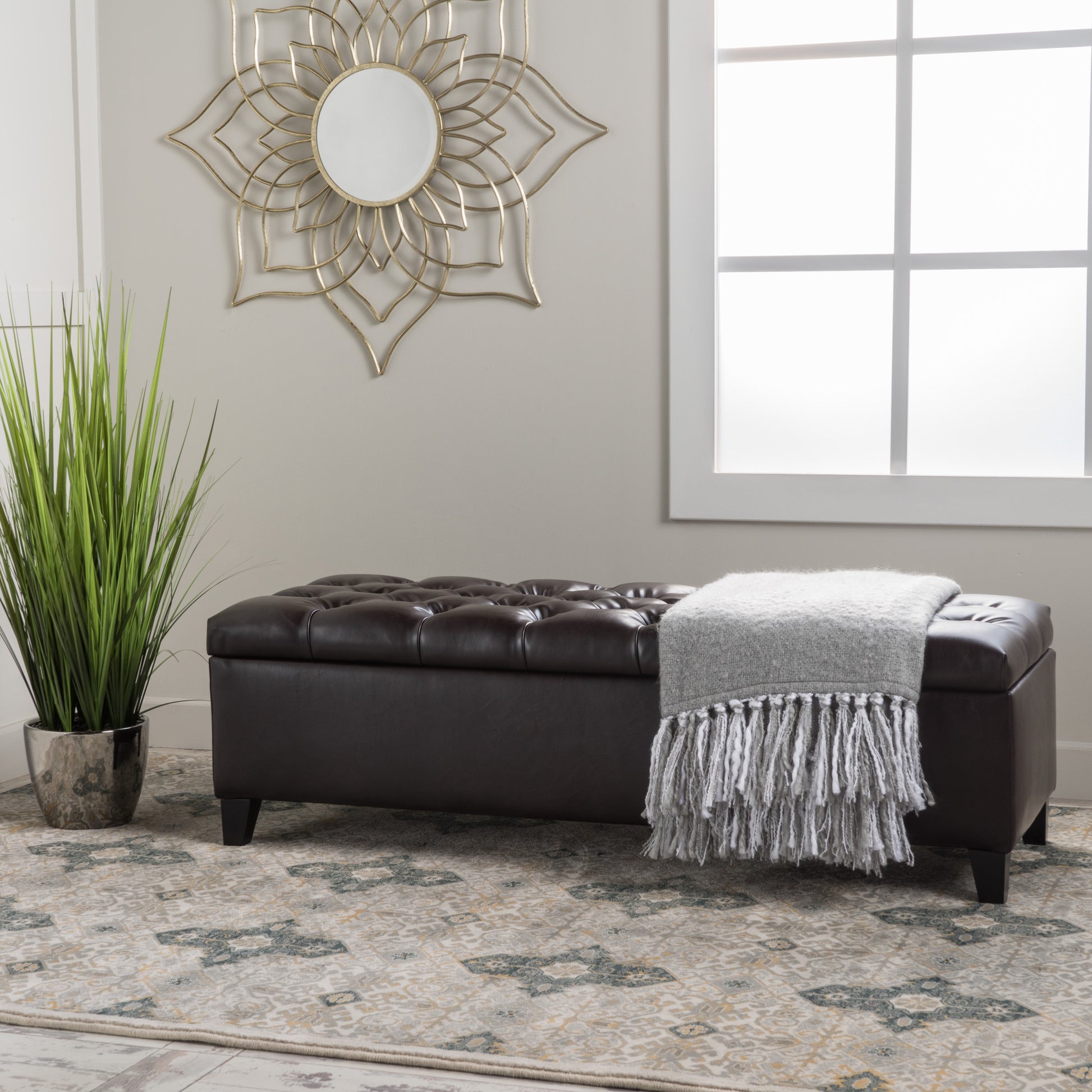 Glouster Storage Ottoman V2 Brown Pu