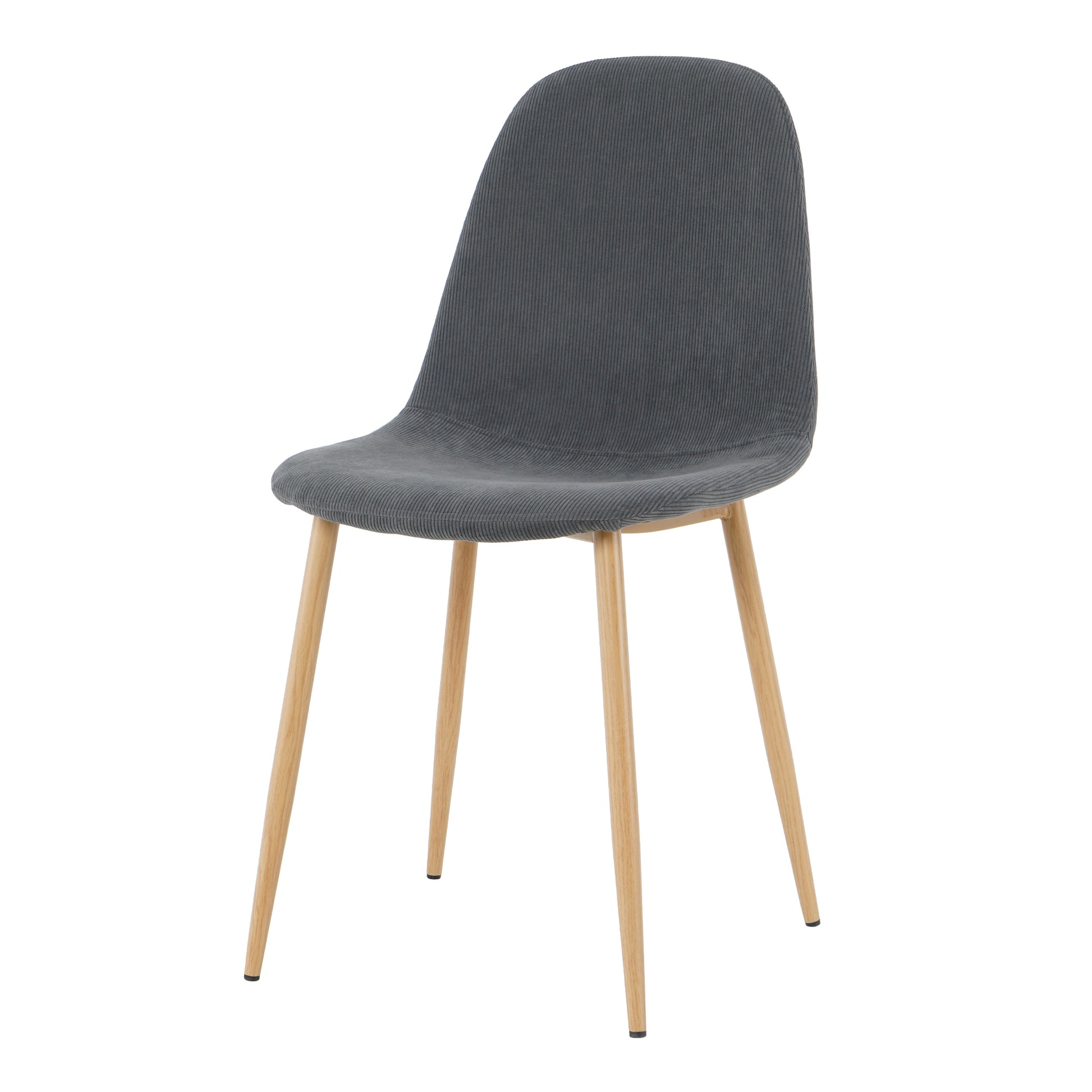 Light Grey Modern Fabric Chairs With Wood Transfer Metal Leg Set Of 4 Light Gray Metal