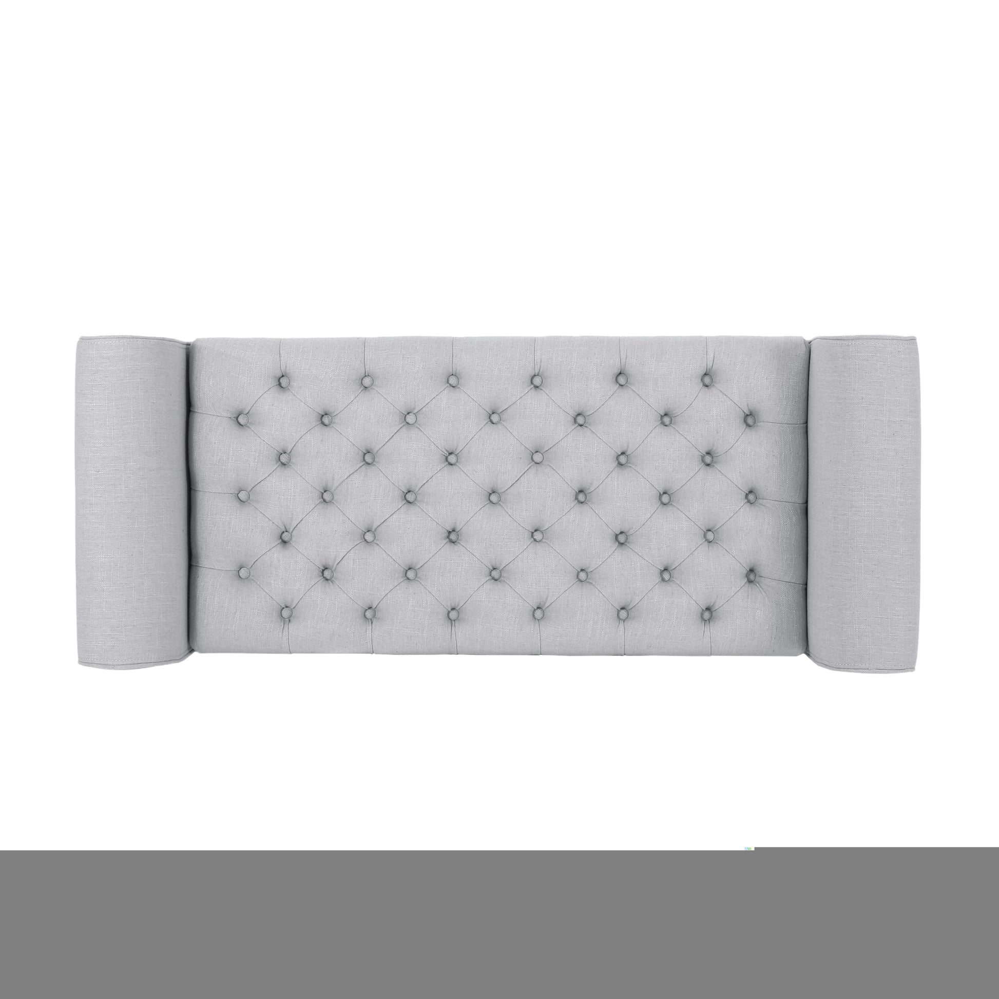 Hayes Armed Storage Bench Light Grey Fabric