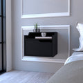 Floating Nightstand Chester, Bedroom, Black Black Particle Board Engineered Wood