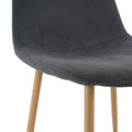 Light Grey Modern Fabric Chairs With Wood Transfer Metal Leg Set Of 4 Light Gray Metal