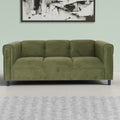 Green Suede Sofa, Modern 3 Seater Sofas Couches For Living Room, Bedroom, Office, And Apartment With Solid Wood Frame Green Wood Foam Suede