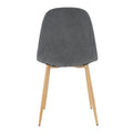 Light Grey Modern Fabric Chairs With Wood Transfer Metal Leg Set Of 4 Light Gray Metal