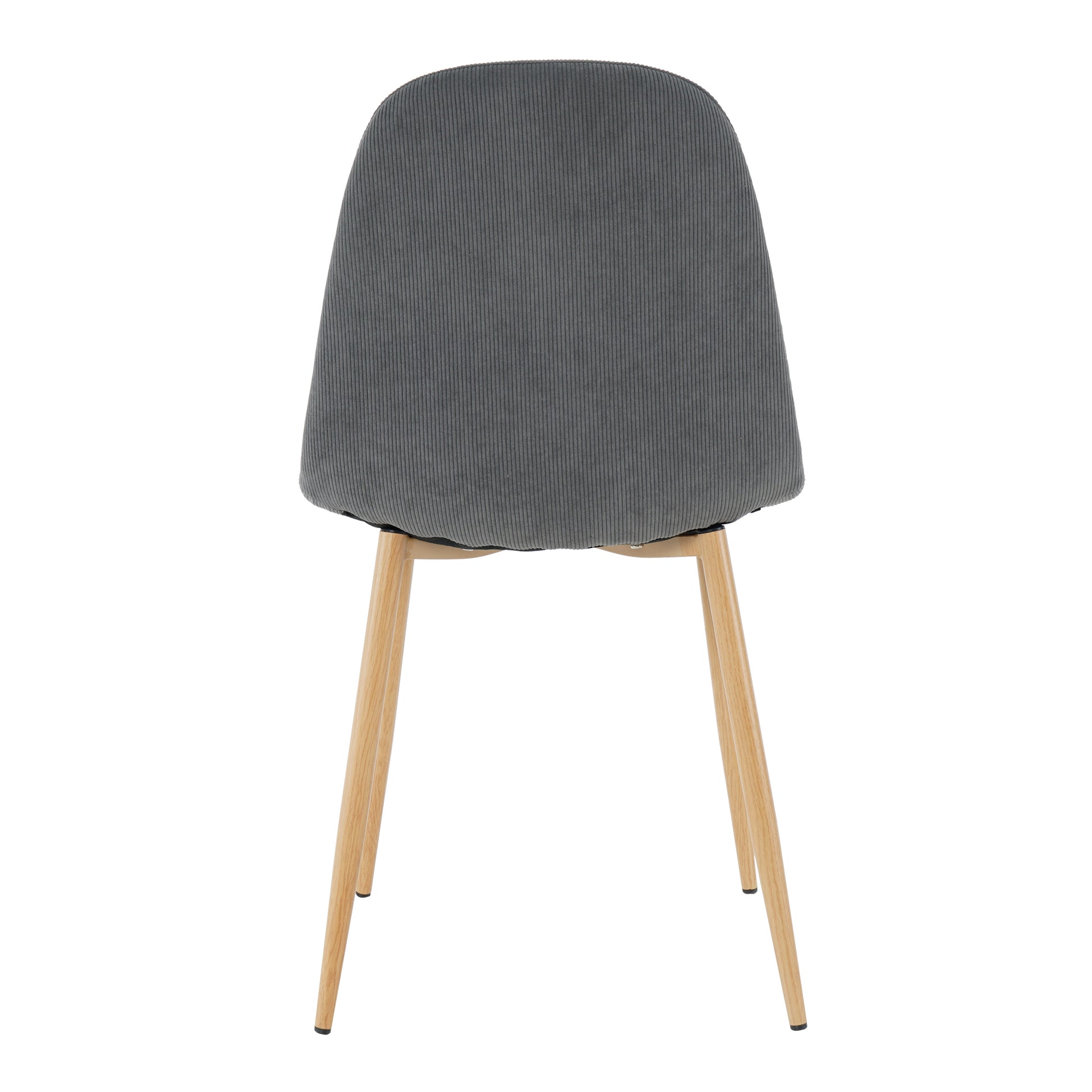 Light Grey Modern Fabric Chairs With Wood Transfer Metal Leg Set Of 4 Light Gray Metal