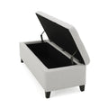 Storage Ottoman Light Grey Fabric