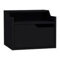 Floating Nightstand Chester, Bedroom, Black Black Particle Board Engineered Wood