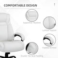 Big And Tall 400Lbs Executive Office Chair With Wide Seat, Computer Desk Chair With High Back Pu Leather Ergonomic Upholstery, Adjustable Height And Swivel Wheels, White White Faux Leather