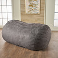 Asher Soft Microfiber Suede 6.5 Ft Cylinder Bean Bag Charcoal Pvc
