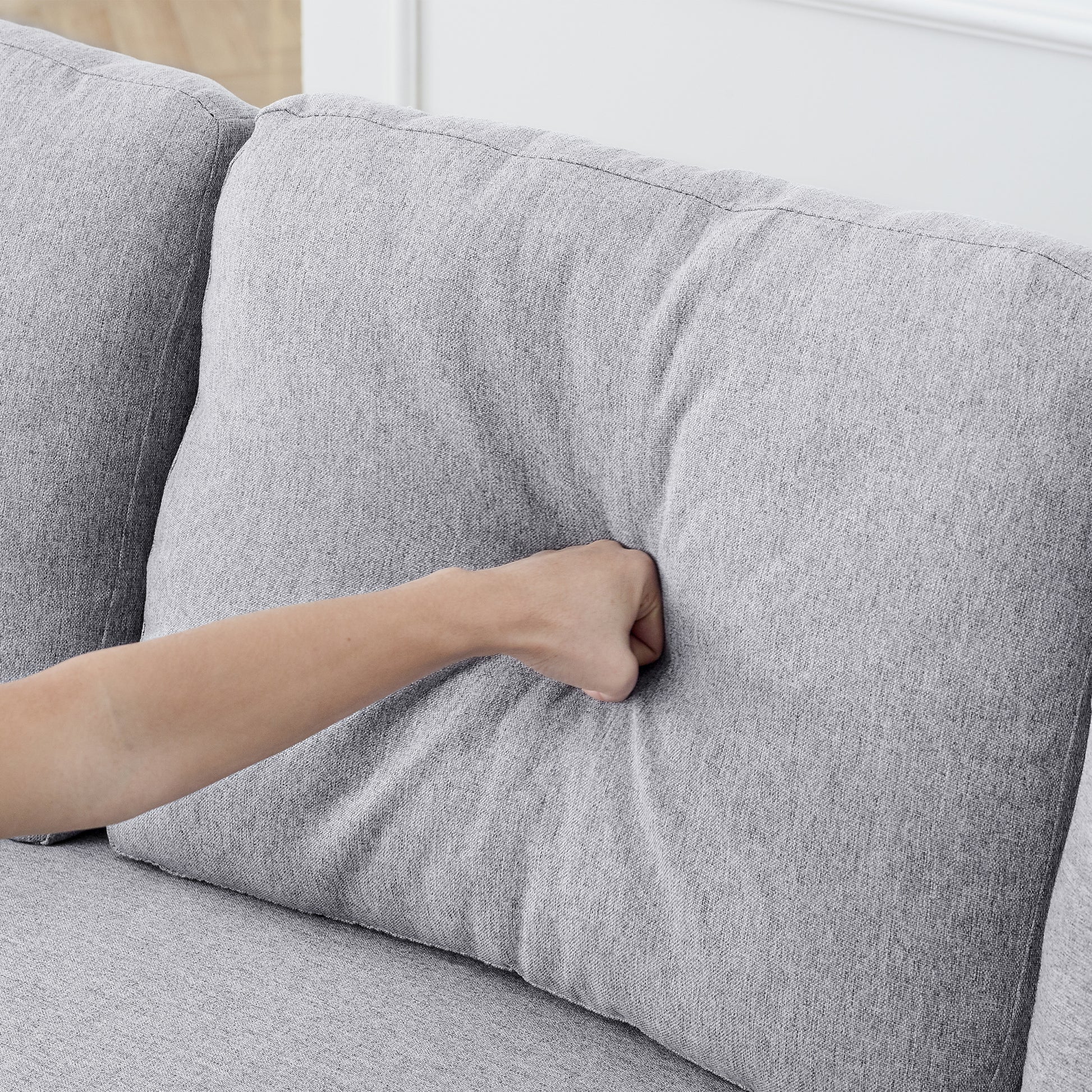 Fx 78.8" Reversible Sleeper Combo Sofa With Pullout Bed, Comfortable Linen L Shaped Combo Sofa Sofa Bed, Living Room Furniture Sets For Tight Spaces Light Gray Linen Wood Primary Living Space Foam Fabric 3 Seat