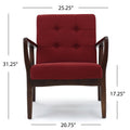 Deep Red Fabric Mid Century Modern Club Chair Red Fabric