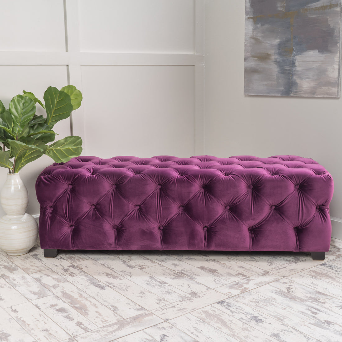 Ottoman Fuchsia Velvet