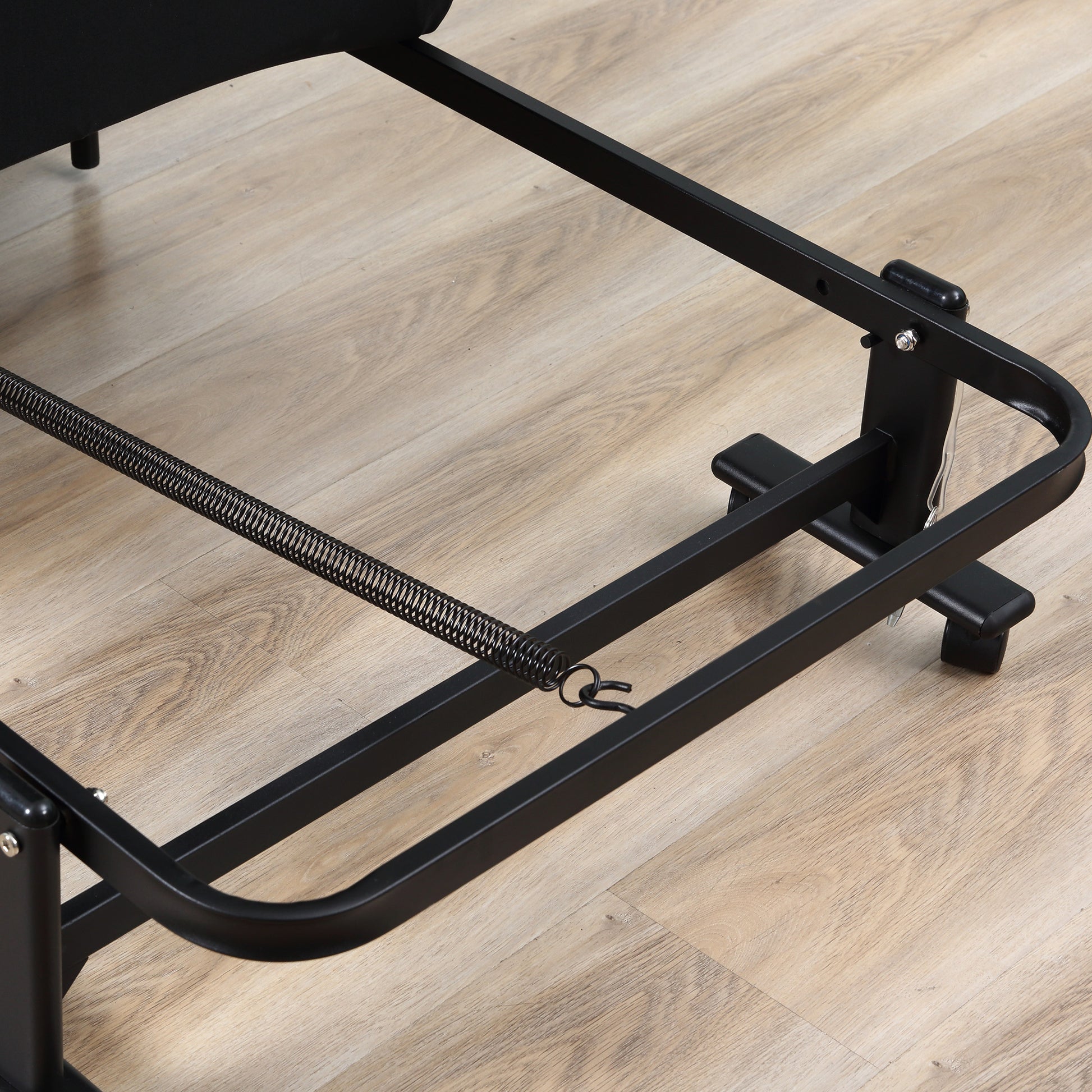 Rollaway Bed, Folding Bed With 3.25" Mattress, Portable Foldable Guest Bed With Adjustable Backrest, And Metal Frame On Wheels, Dark Grey Dark Grey Steel