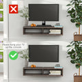 Wall Mounted Tv Stand, Media Console Floating Storage Shelf For Living Room Or Home Office, Dark Grey Dark Gray Particle Board