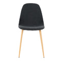 Deep Grey Modern Fabric Chairs With Wood Transfer Metal Leg Set Of 4 Dark Gray Metal