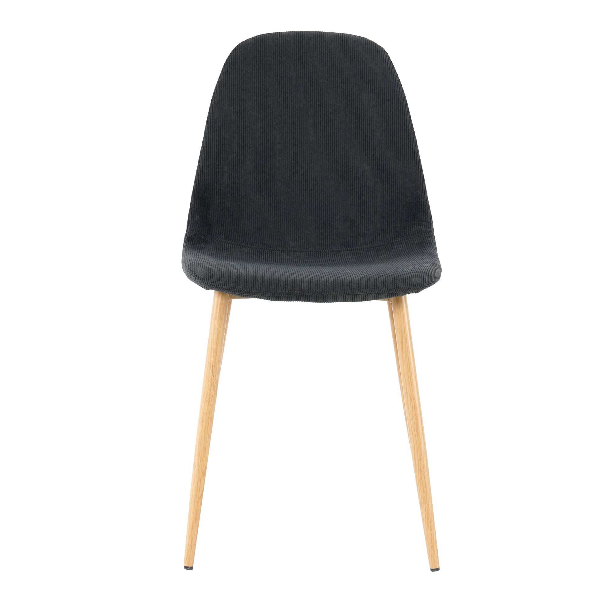 Deep Grey Modern Fabric Chairs With Wood Transfer Metal Leg Set Of 4 Dark Gray Metal