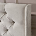 Lidia Wing Headboard Beige Fabric