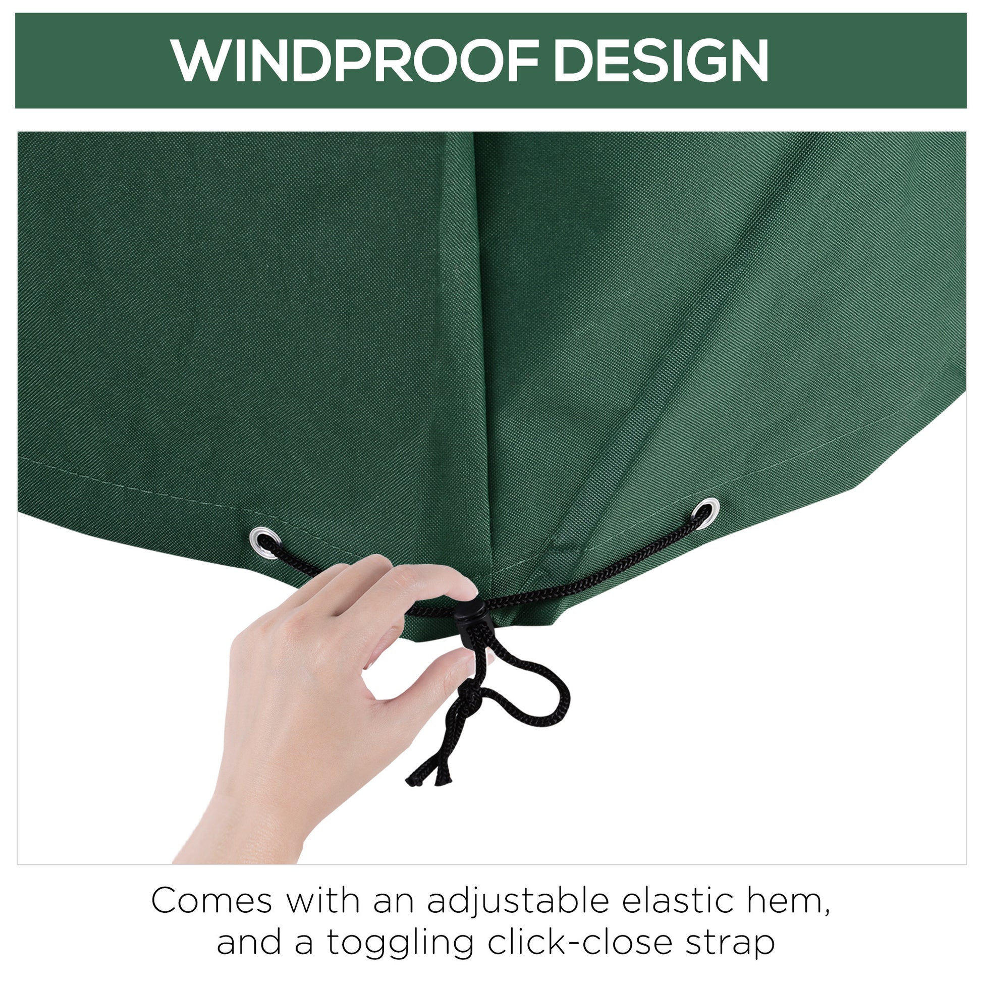 97" X 65" X 26" Heavy Duty Outdoor Sectional Sofa Cover, Waterproof Patio Furniture Cover For Weather Protection, Dark Green Green Fabric