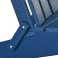 Folding Adirondack Chair, Faux Wood Patio & Fire Pit Chair, Weather Resistant Hdpe For Deck, Outside Garden, Porch, Backyard, Blue Blue Hdpe