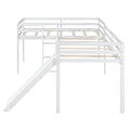 L Shaped Twin Size Loft Bed With Ladder And Slide, White White Solid Wood Mdf