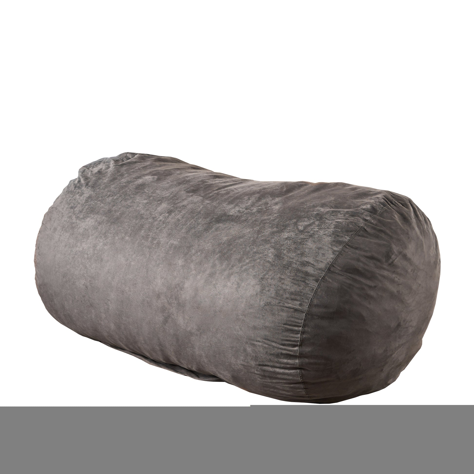 Asher Soft Microfiber Suede 6.5 Ft Cylinder Bean Bag Charcoal Pvc