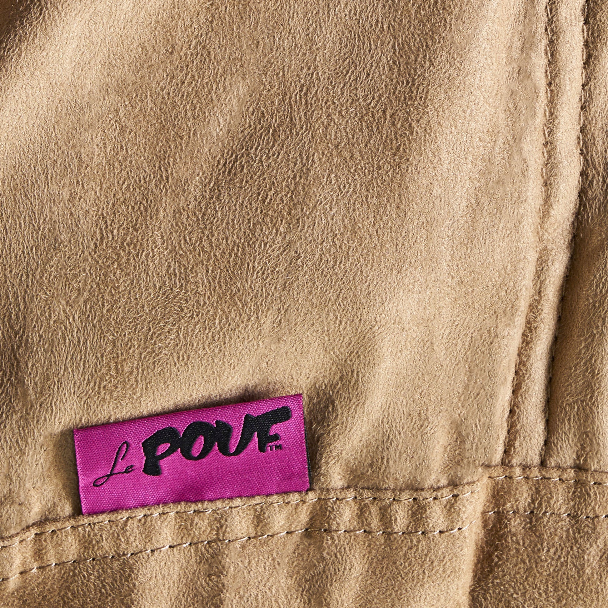 Asher Soft Microfiber Suede 6.5 Ft Cylinder Bean Bag Champagne Pvc