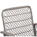 3 Pieces Outdoor Swivel Rocker Patio Chairs, 360 Degree Rocking Patio Conversation Set With Thickened Cushions And Glass Coffee Table For Backyard, Khaki Khaki Steel
