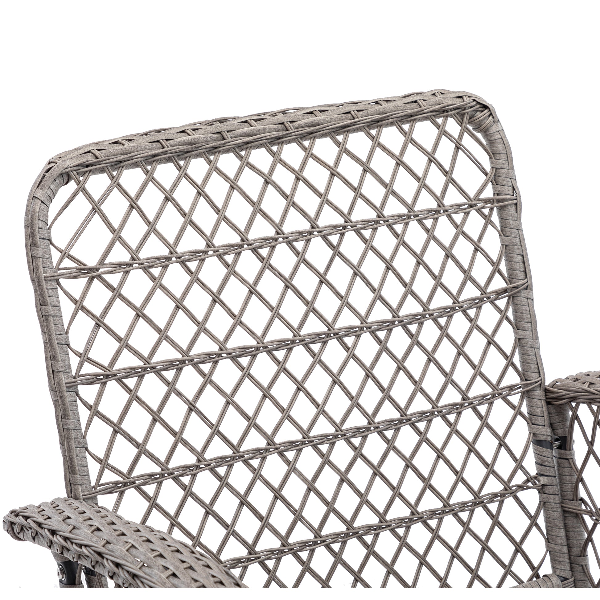 3 Pieces Outdoor Swivel Rocker Patio Chairs, 360 Degree Rocking Patio Conversation Set With Thickened Cushions And Glass Coffee Table For Backyard, Khaki Khaki Steel