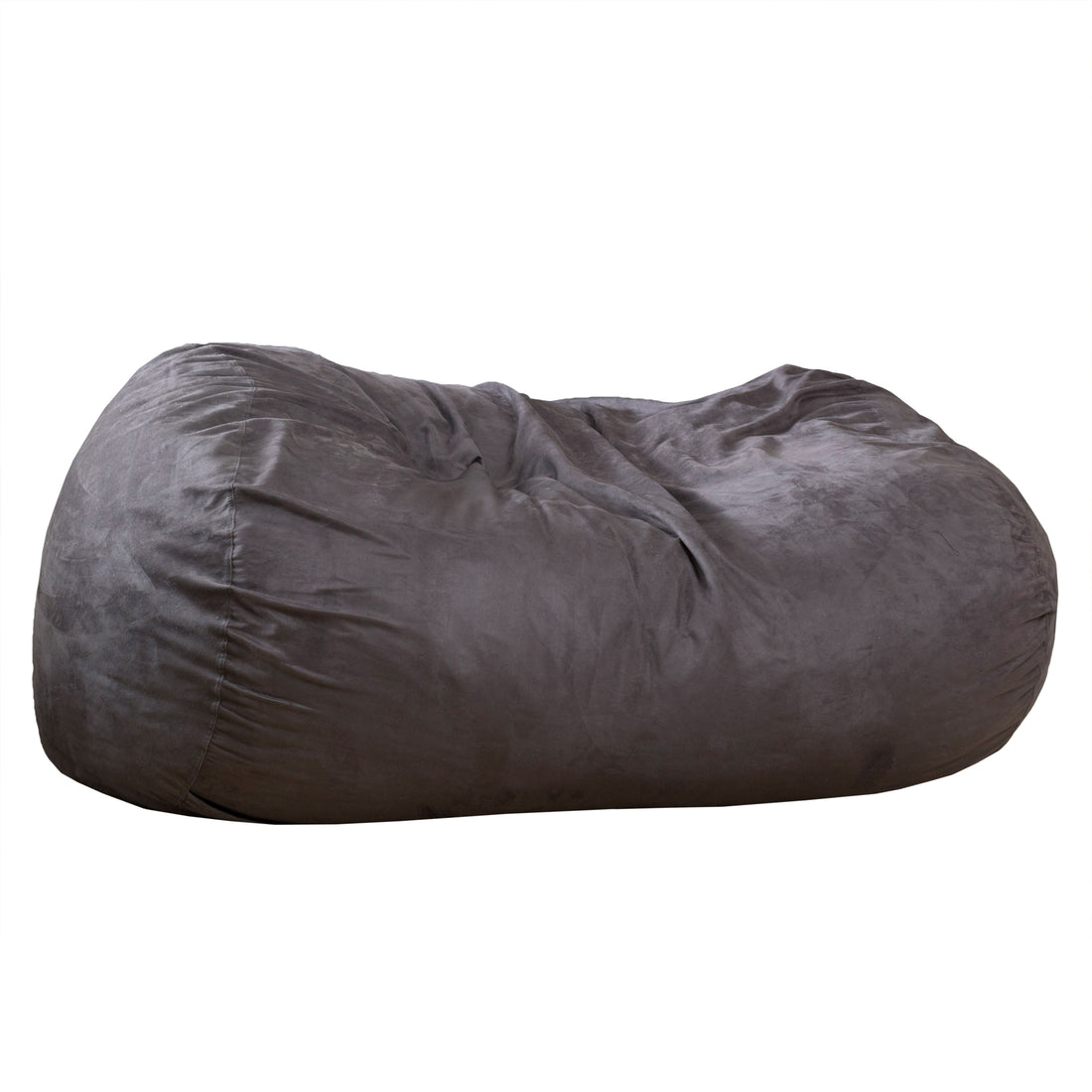 Asher Soft Microfiber Suede 6.5 Ft Cylinder Bean Bag Charcoal Pvc