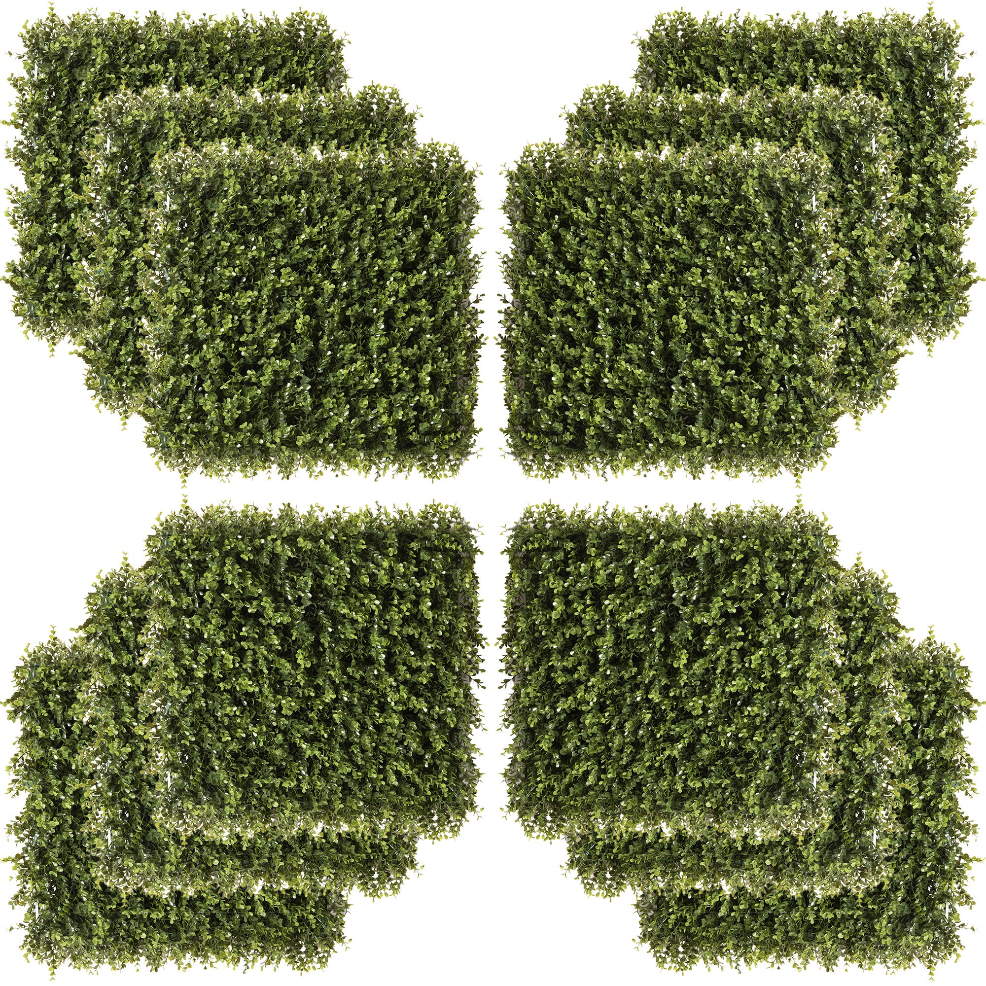 Artificial Grass Wall Panel Backdrop, 12 20" X 20" Boxwood Uv Protection Privacy Coverage Panels For Indoor & Outdoor Decor, Wall & Fence Covering, Green Green Polyethylene