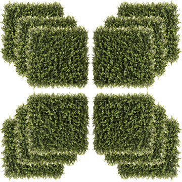 Artificial Grass Wall Panel Backdrop, 12 20" X 20" Boxwood Uv Protection Privacy Coverage Panels For Indoor & Outdoor Decor, Wall & Fence Covering, Green Green Polyethylene