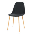 Deep Grey Modern Fabric Chairs With Wood Transfer Metal Leg Set Of 4 Dark Gray Metal