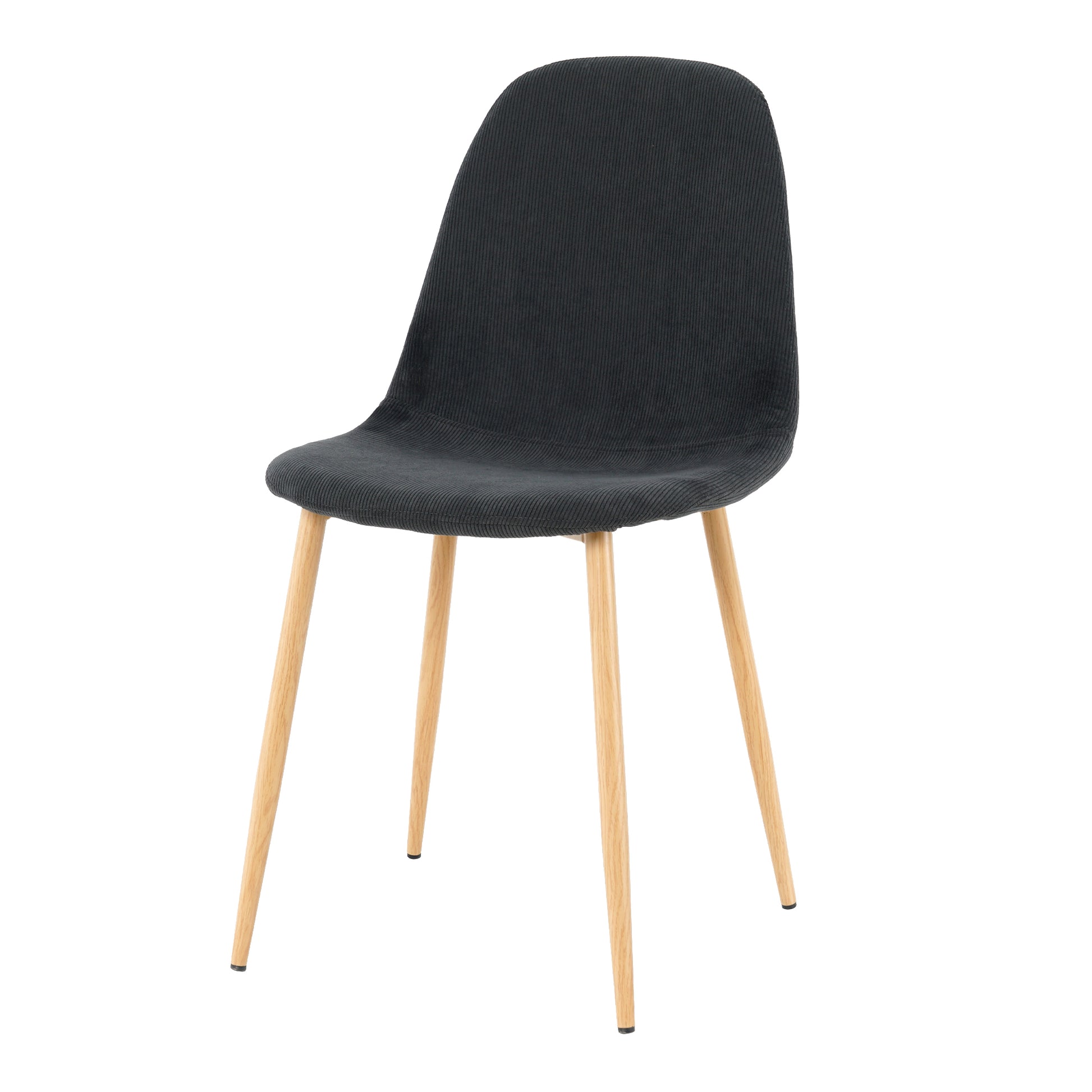 Deep Grey Modern Fabric Chairs With Wood Transfer Metal Leg Set Of 4 Dark Gray Metal