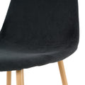 Deep Grey Modern Fabric Chairs With Wood Transfer Metal Leg Set Of 4 Dark Gray Metal