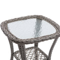 3 Pieces Outdoor Swivel Rocker Patio Chairs, 360 Degree Rocking Patio Conversation Set With Thickened Cushions And Glass Coffee Table For Backyard, Khaki Khaki Steel