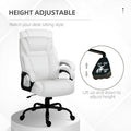 Big And Tall 400Lbs Executive Office Chair With Wide Seat, Computer Desk Chair With High Back Pu Leather Ergonomic Upholstery, Adjustable Height And Swivel Wheels, White White Faux Leather
