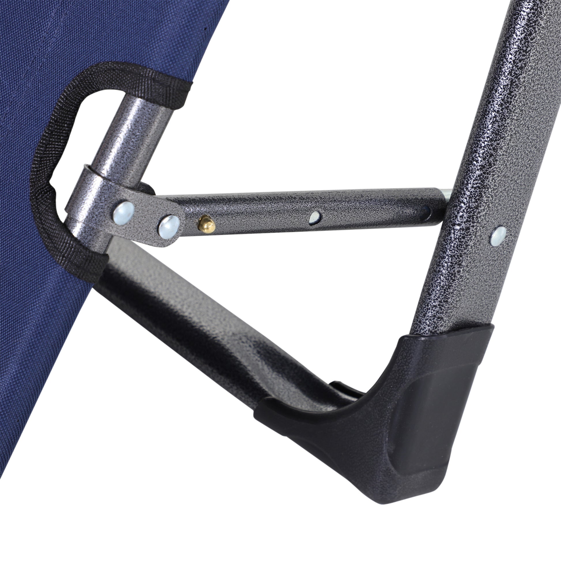 Tanning Chair, 2 In 1 Beach Lounge Chair & Camping Chair W Pillow & Pocket, Adjustable Chaise For Sunbathing Outside, Patio, Poolside, Navy Navy Metal