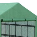 Walk In Greenhouse For Outdoors With Roll Up Zipper Door, 18 Shelves, Pe Cover, Small & Portable Build, Heavy Duty Humidity Seal, 95.25