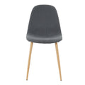 Light Grey Modern Fabric Chairs With Wood Transfer Metal Leg Set Of 4 Light Gray Metal