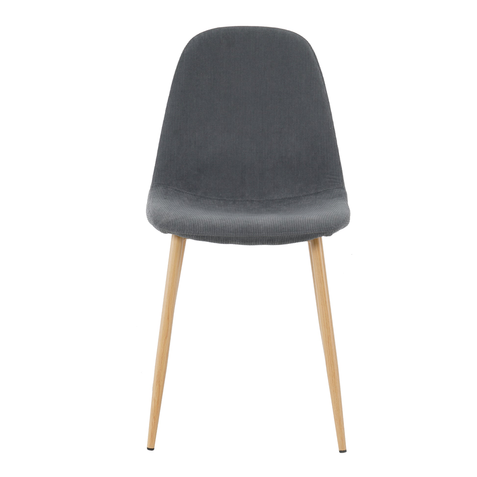 Light Grey Modern Fabric Chairs With Wood Transfer Metal Leg Set Of 4 Light Gray Metal