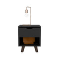 Nightstand Carleen, Bedroom, Black Black Particle Board Engineered Wood