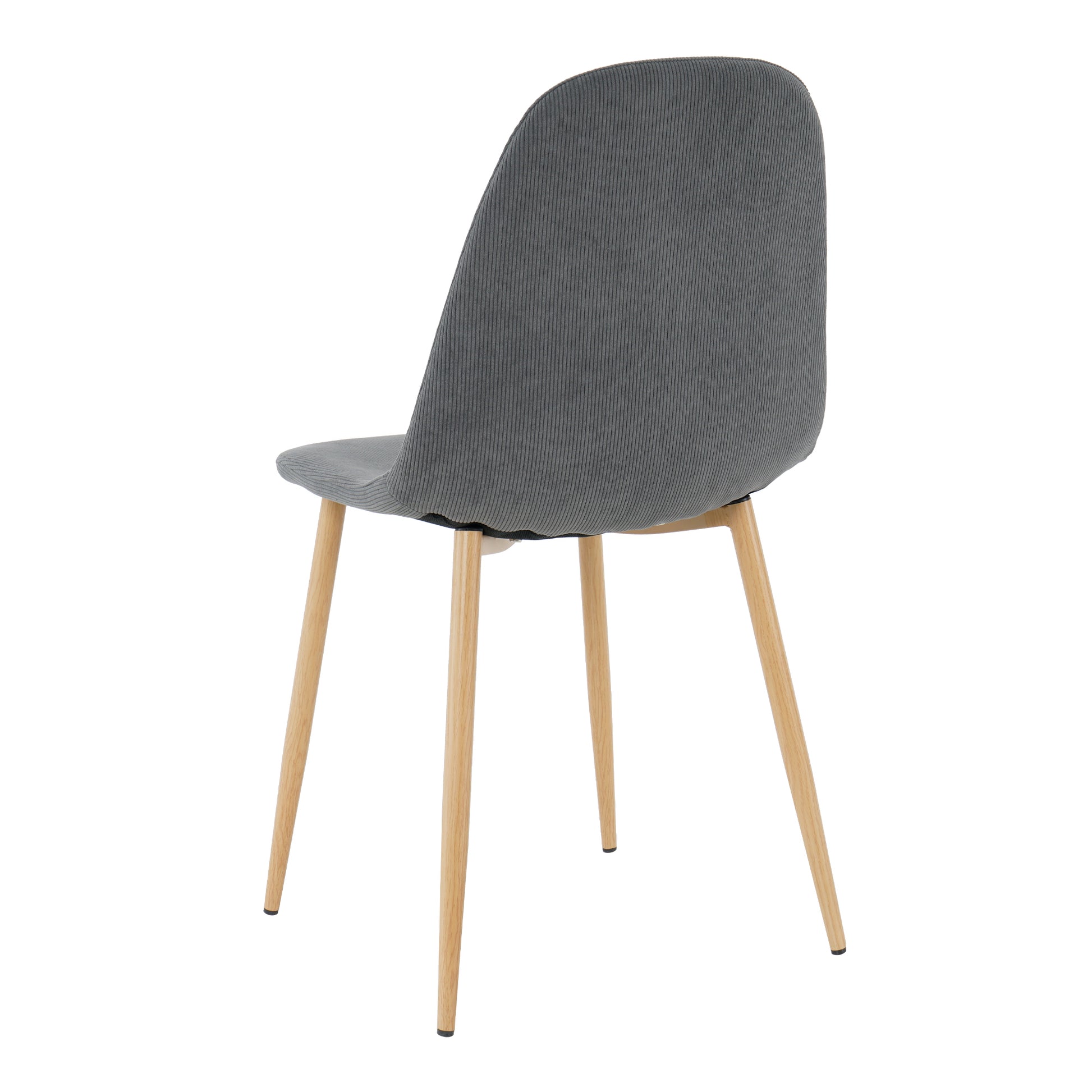 Light Grey Modern Fabric Chairs With Wood Transfer Metal Leg Set Of 4 Light Gray Metal