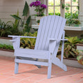 Wooden Adirondack Chair, Outdoor Patio Lawn Chair With Cup Holder, Weather Resistant Lawn Furniture, Classic Lounge For Deck, Garden, Backyard, Fire Pit, Gray Gray Wood