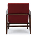 Deep Red Fabric Mid Century Modern Club Chair Red Fabric