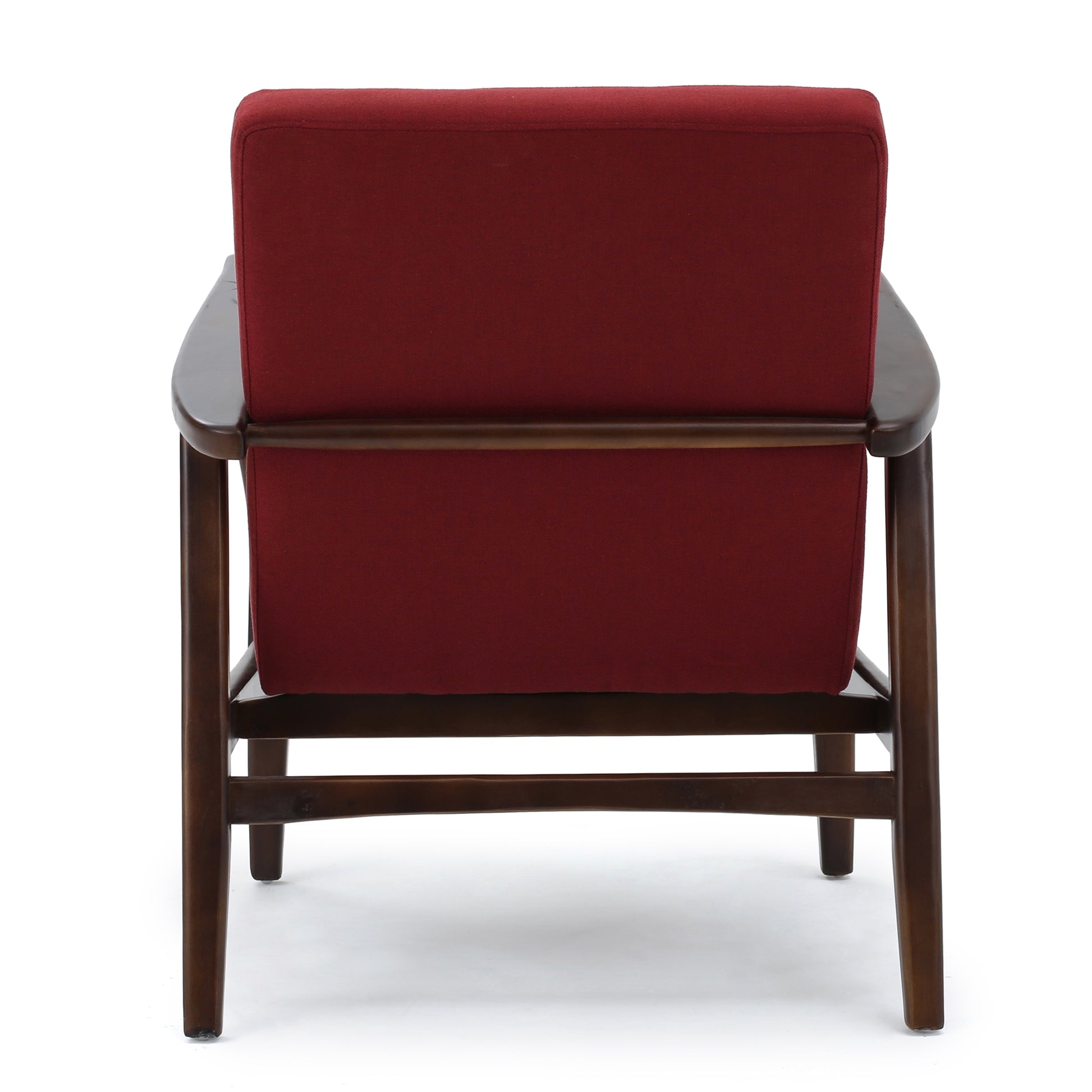 Deep Red Fabric Mid Century Modern Club Chair Red Fabric