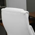 Big And Tall 400Lbs Executive Office Chair With Wide Seat, Computer Desk Chair With High Back Pu Leather Ergonomic Upholstery, Adjustable Height And Swivel Wheels, White White Faux Leather